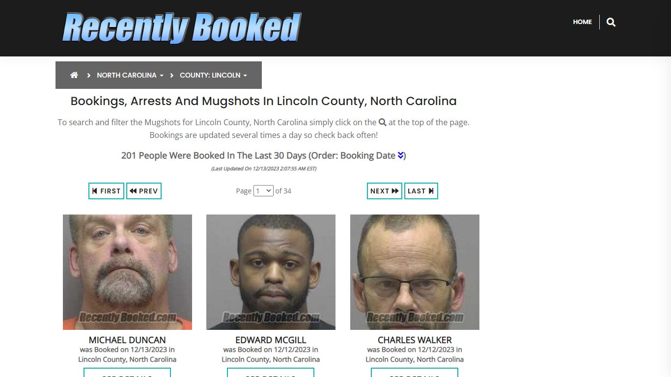 Bookings, Arrests and Mugshots in Lincoln County, North Carolina